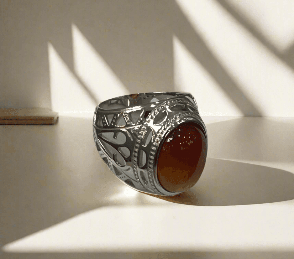 Mens Agate Ring: Collection of Agate & Onyx Exquisite Sterling Silver Rings - Saras Beads & Jewellery