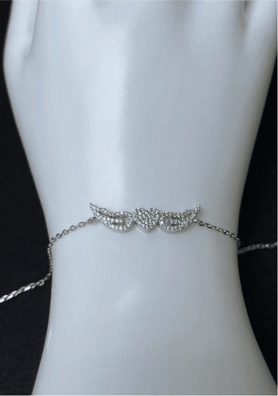 Sterling Silver Love Bracelet with Angel Wings – A Symbol of Protection and Affection
