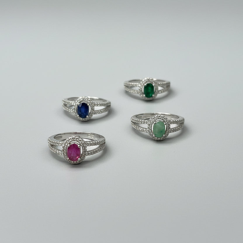 Sterling Silver CZ Halo Ring