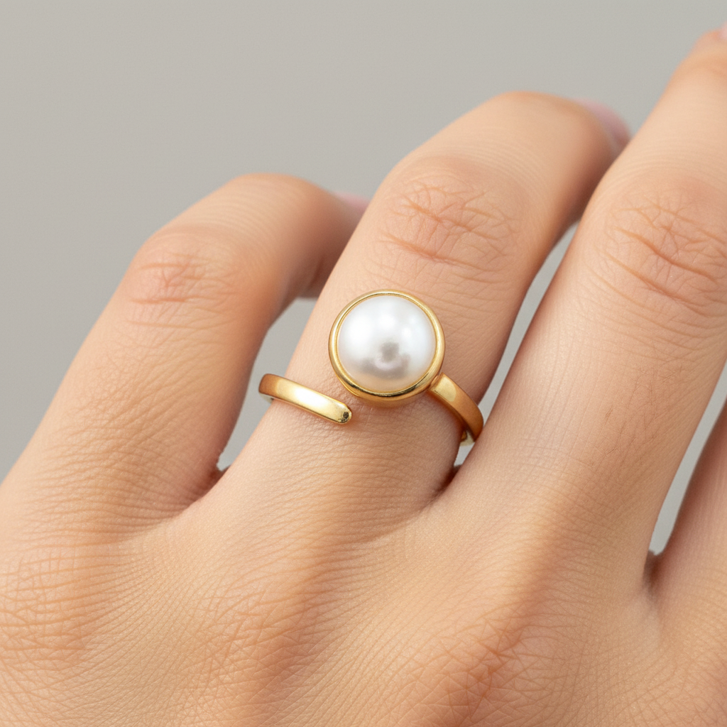 Celestial Radiance: Handmade 18 Karat Gold-Plated Pearl