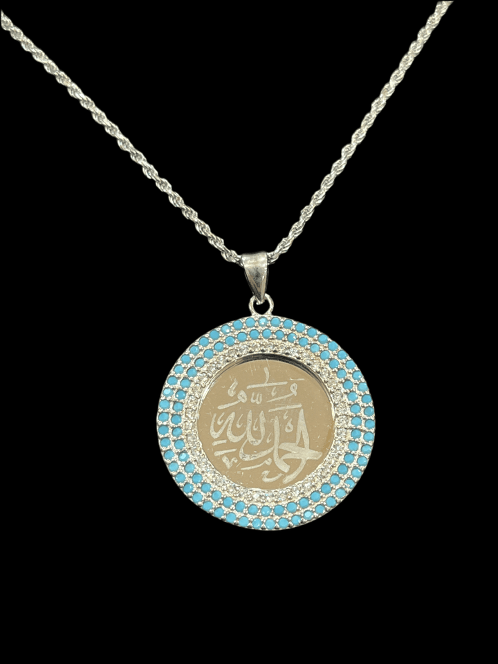 A Gratitude Glow: Rhodium-Plated Sterling Silver Alhamdulilah Necklace - Saras Beads & Jewellery