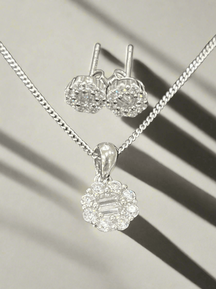 Timeless Octagon Elegance Sterling Silver Set 1 - Saras Beads & Jewellery