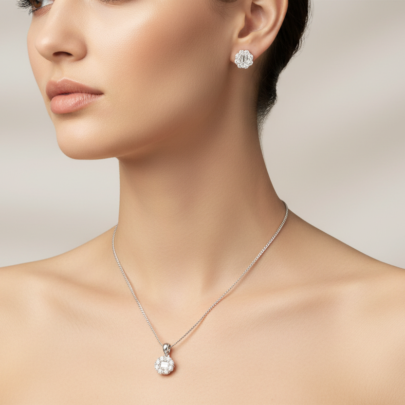 Timeless Octagon Elegance Sterling Silver Set 1