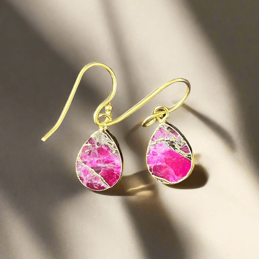 Gold-Plated Ruby Earrings – Classic Beauty with a Touch of Glamour