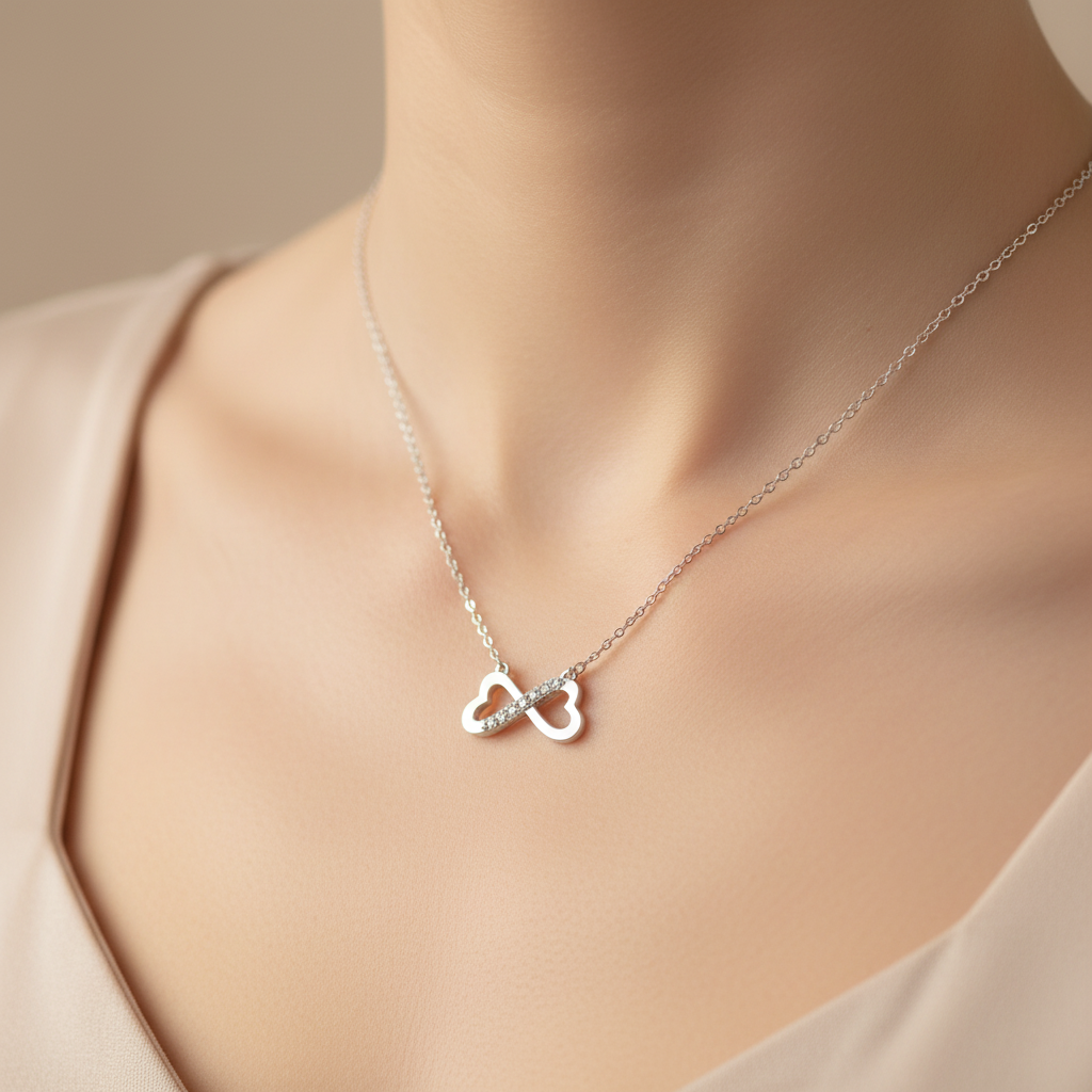 Infinity Jewellery Set: Sterling Silver Timeless Elegance