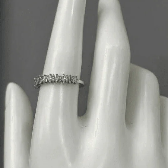 Twilight Glamour: Sterling Silver Zirconia Ring