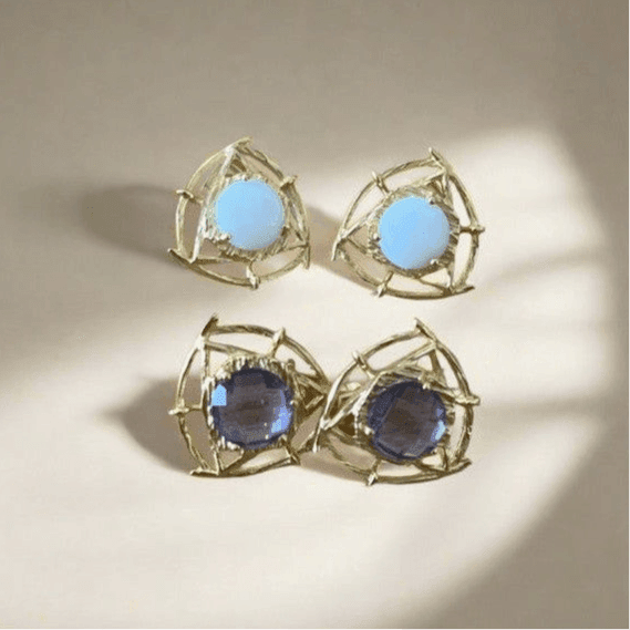 Etherial Triangle Stud Earrings