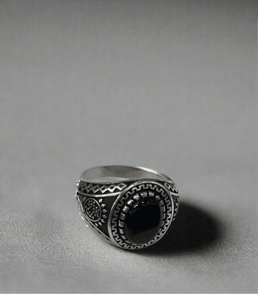 Mens Agate Ring: Collection of Agate & Onyx Exquisite Sterling Silver Rings - Saras Beads & Jewellery