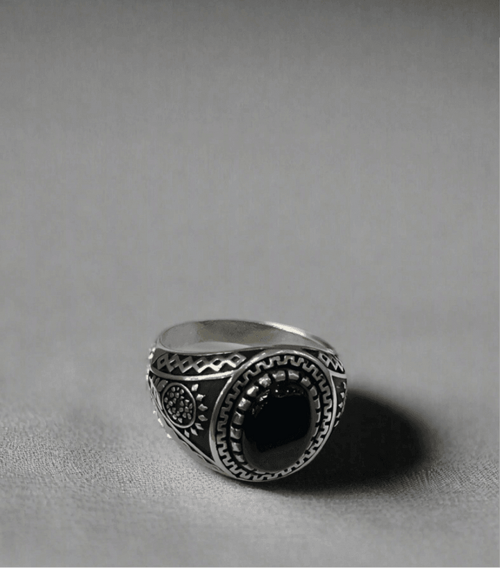 Mens Agate Ring: Collection of Agate & Onyx Exquisite Sterling Silver Rings - Saras Beads & Jewellery