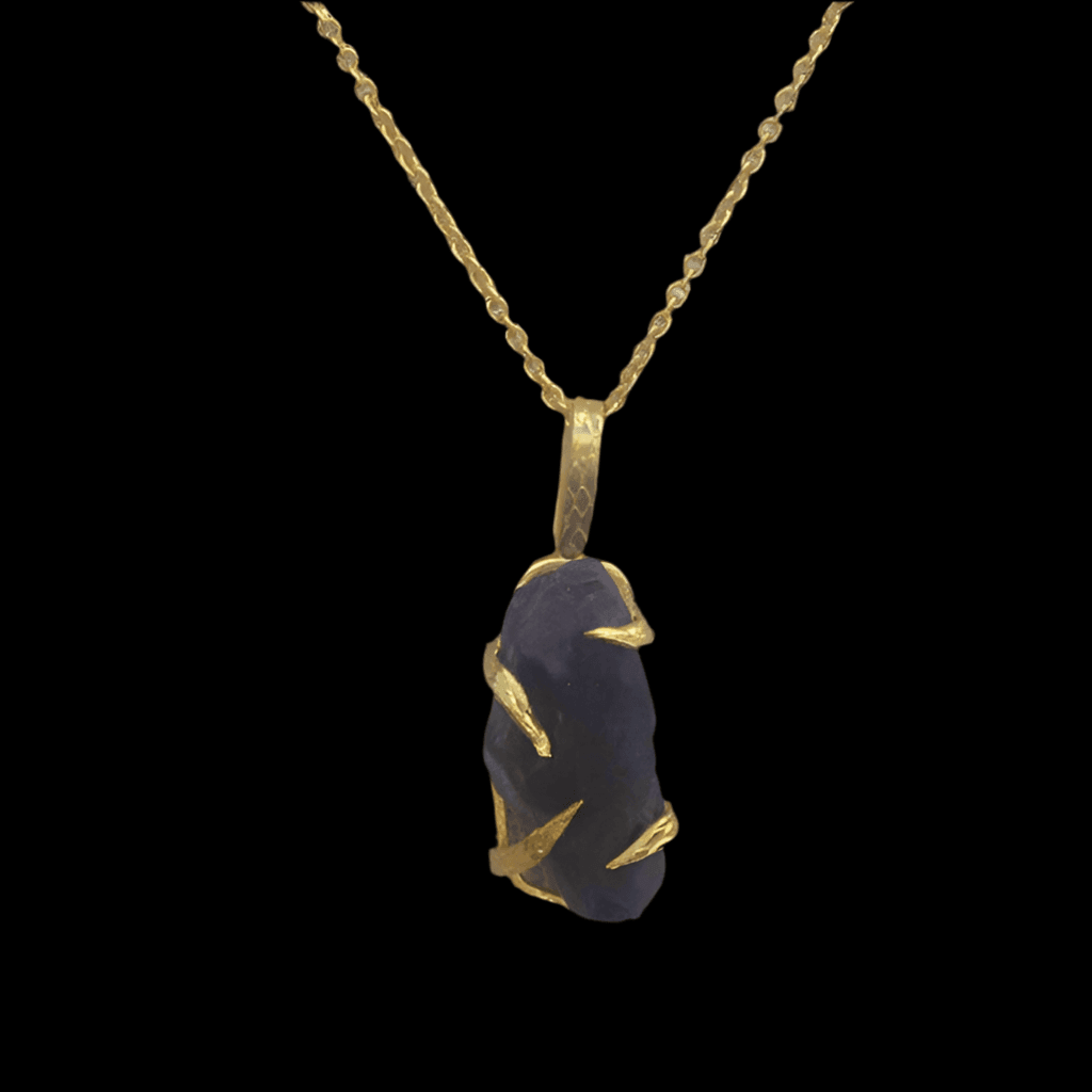 Dark Amethyst Necklace: Gold Plated