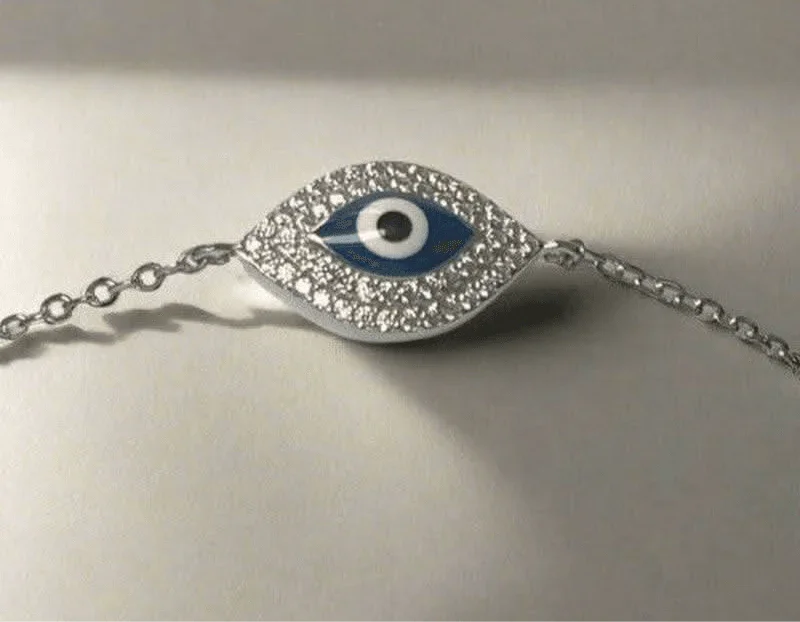 Sterling Silver Blue Zirconia Eye Bracelet – A Touch of Sparkle and Mystery