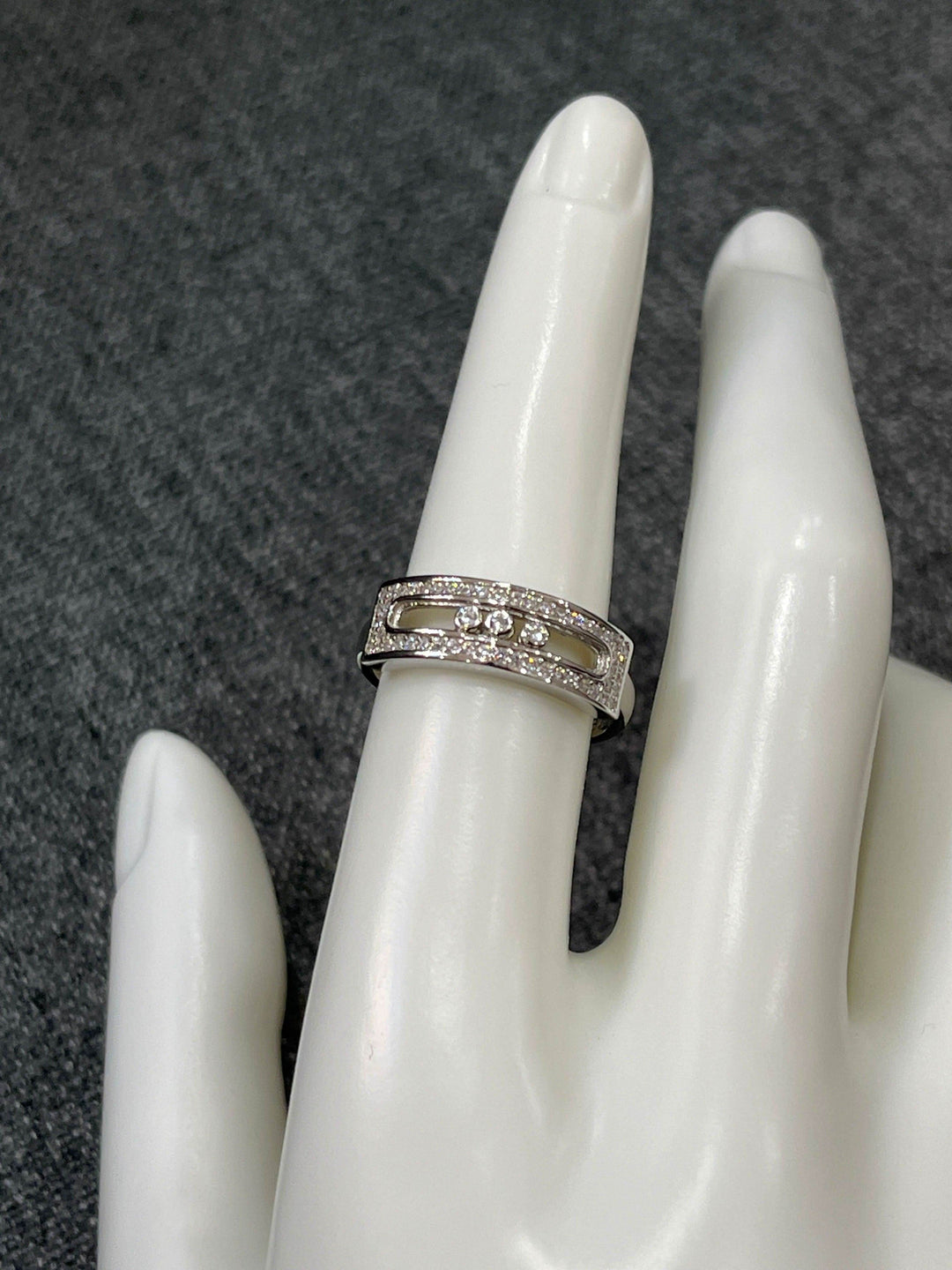 Eternal Moving Trinity Sparkle Shiny Sterling Silver Ring