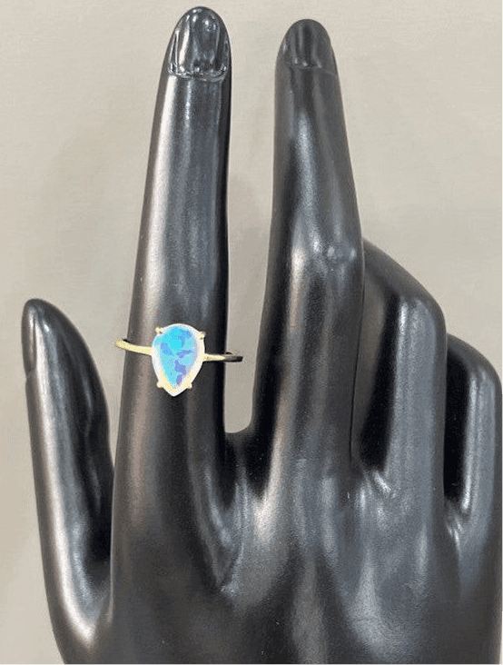 Luminous Elegance: Handcrafted 18 Karat Gold-Plated Topaz Gemstone Ring - Saras Beads & Jewellery