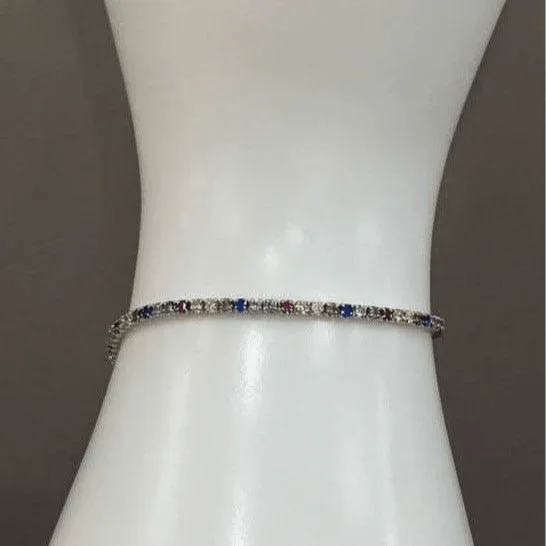 Radiant Gleam: Sterling Silver Tennis Bracelet Anklet Elegance with a Lobster Adjustable Clasp - Saras Beads & Jewellery