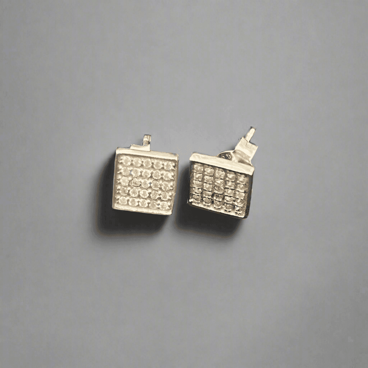 Elegant Square Necklace and Stud Earrings Set With Shiny Zirconia for Timeless Sophistication - Saras Beads & Jewellery