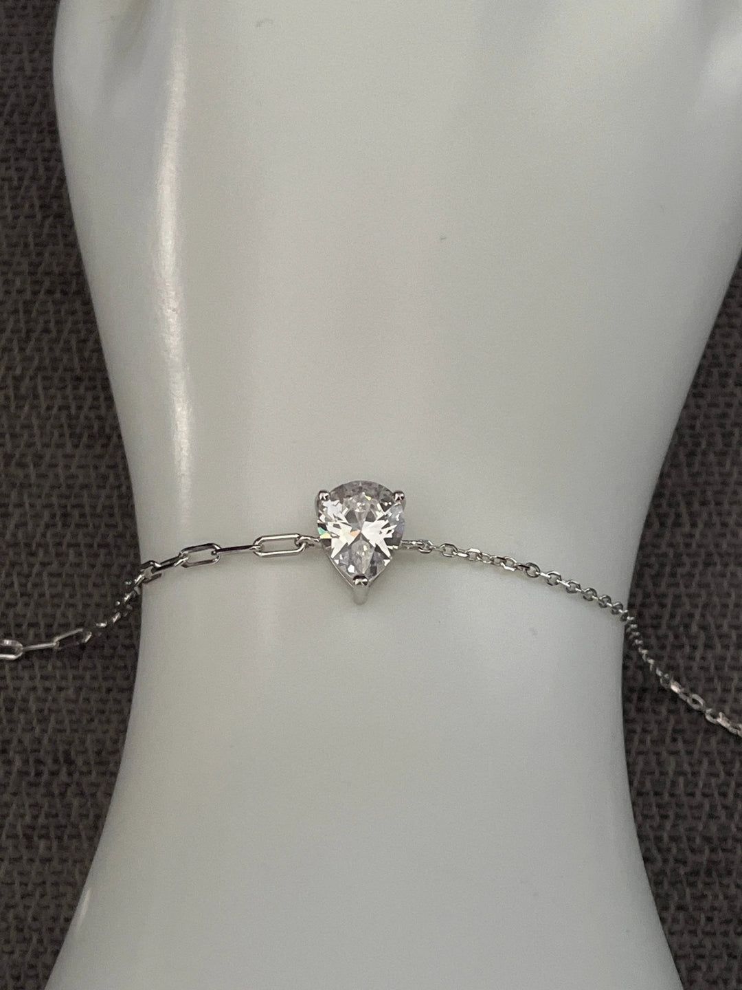 Triangle Diamond Sterling Silver Bracelet