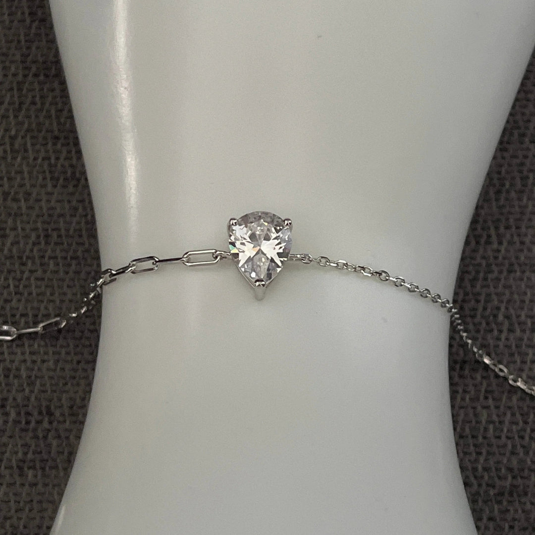 Triangle Diamond Sterling Silver Bracelet