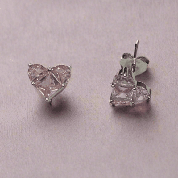 Pink Stud Earrings and Necklace Set - Saras Beads & Jewellery