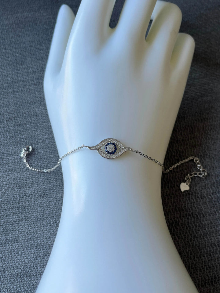 Mystical Sterling Silver Evil Eye Bracelet - Saras Beads & Jewellery