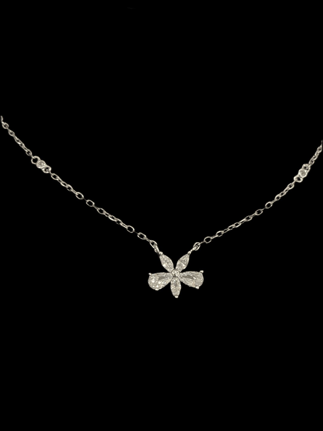 Blossom Sterling Silver Shiny Flower Necklaces