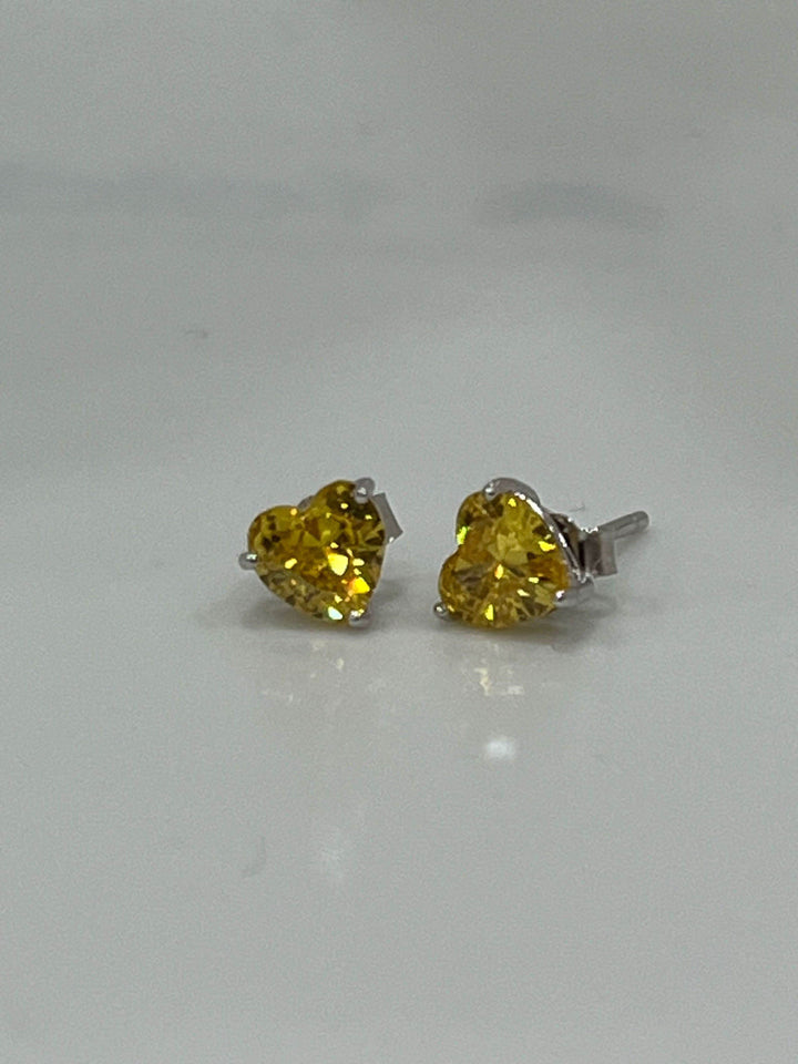 Sterling Silver Heart Stud Earrings – Vibrant Colours for Every Style - Saras Beads & Jewellery