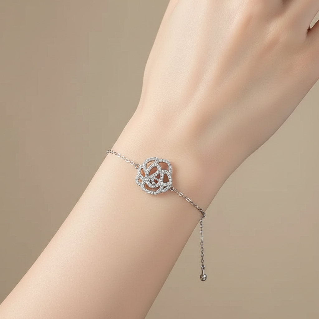 Flower Harmony Sterling Silver Bracelet