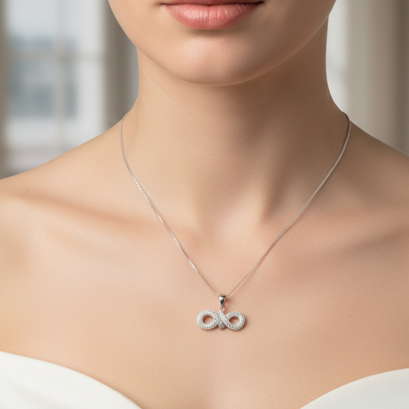 Eternal Elegance: Sterling Silver Infinity Necklace