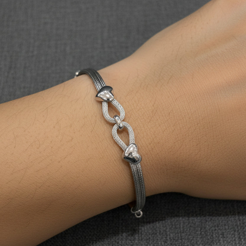 Infinite Love: Sterling Silver Infinity Heart Bracelet