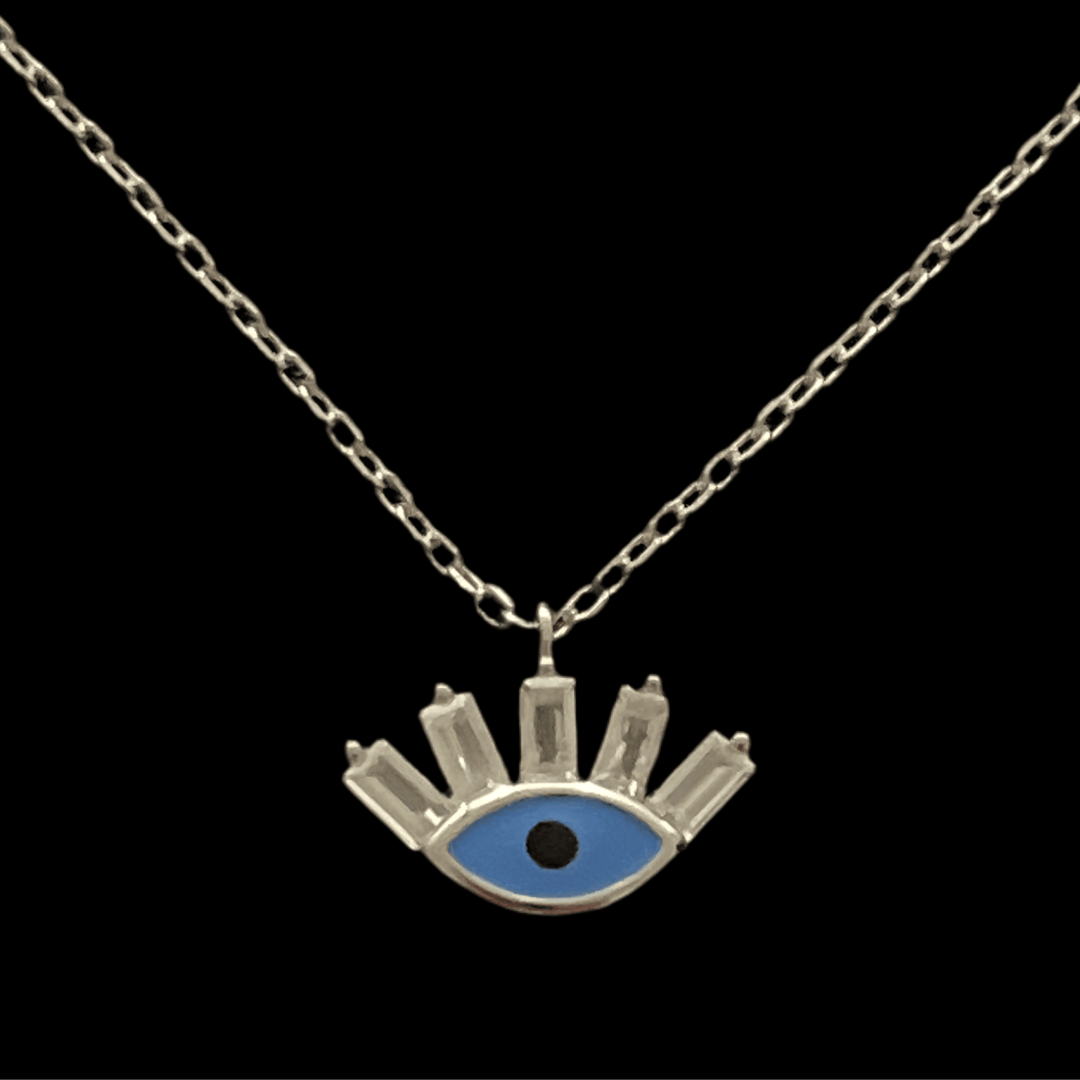 Cute Sterling Silver Evil Eye Necklace – A Stylish Charm for Protection