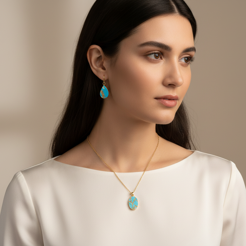 Turquoise Gold-Plated Stylish and Timeless Jewellery