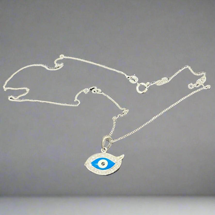 Sterling Silver Evil Eye Necklace – A Timeless Protector and Stylish Accessory - Saras Beads & Jewellery