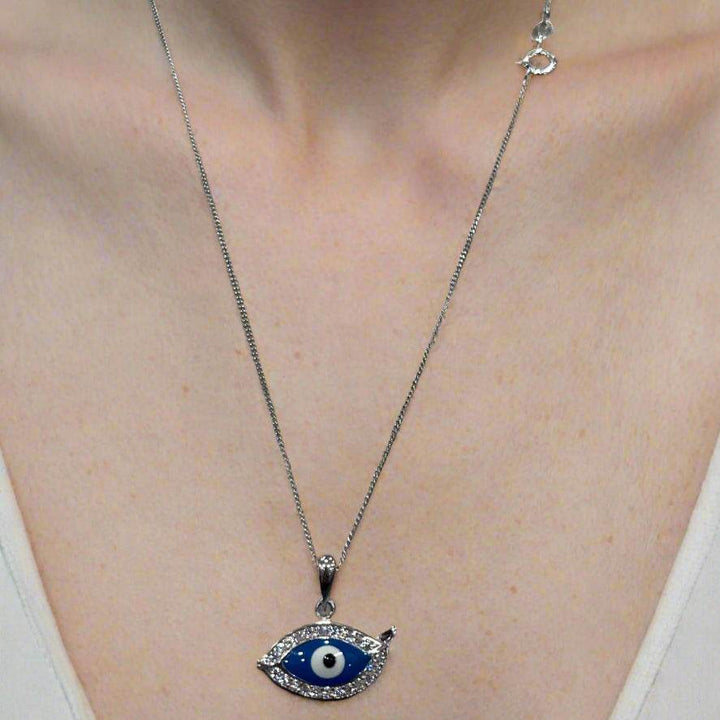 Sterling Silver Evil Eye Necklace – A Timeless Protector and Stylish Accessory - Saras Beads & Jewellery
