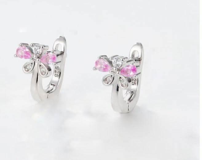 Bloom with Elegance: Flowers Sterling Silver Stud Earrings - Saras Beads & Jewellery