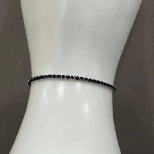 Radiant Gleam: Sterling Silver Tennis Bracelet Anklet Elegance with a Lobster Adjustable Clasp - Saras Beads & Jewellery