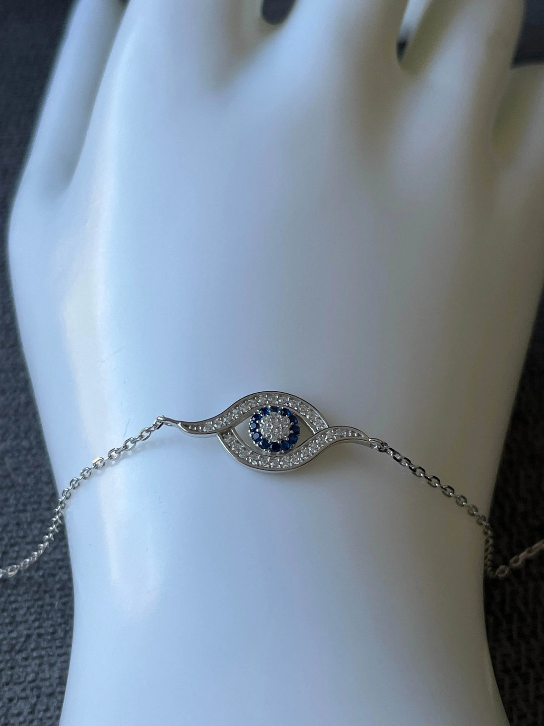 Mystical Sterling Silver Evil Eye Bracelet - Saras Beads & Jewellery