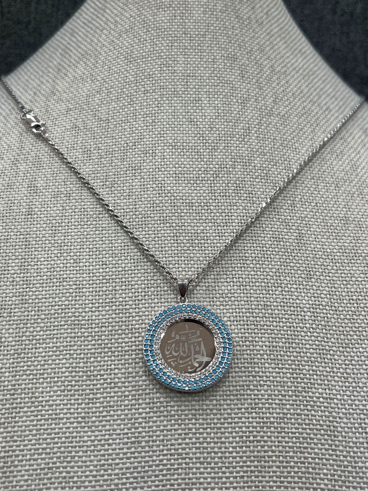 A Gratitude Glow: Rhodium-Plated Sterling Silver Alhamdulilah Necklace - Saras Beads & Jewellery