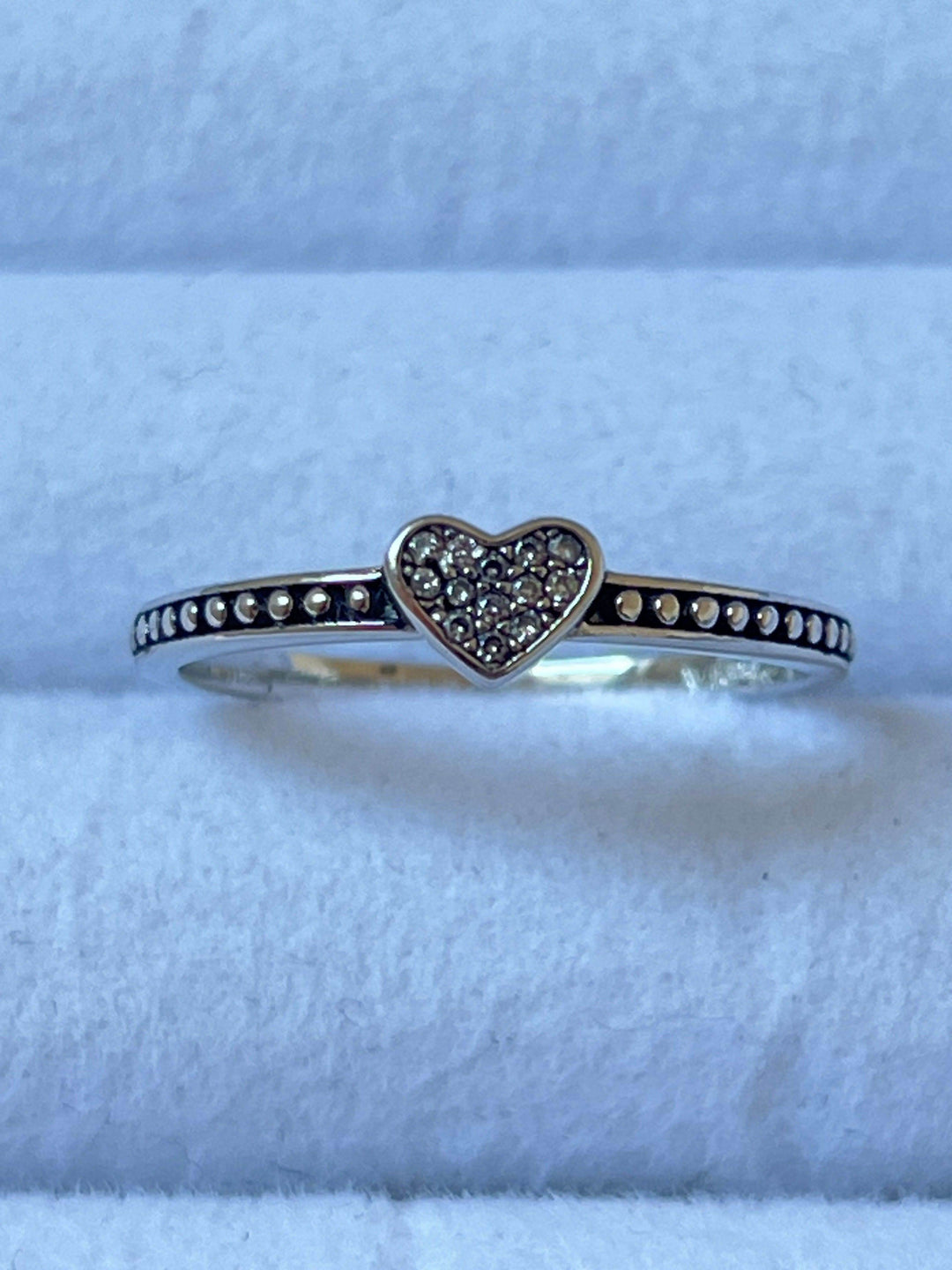 Heartfelt Radiance: Sterling Silver Heart Ring