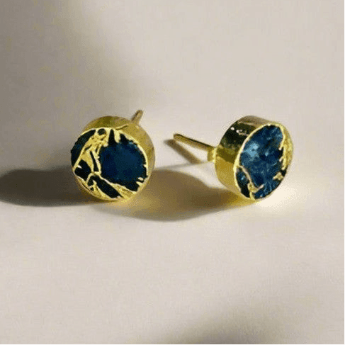 Golden Blossom: Handcrafted 18 Karat Gold-Plated Floral Stud Earrings - Saras Beads & Jewellery