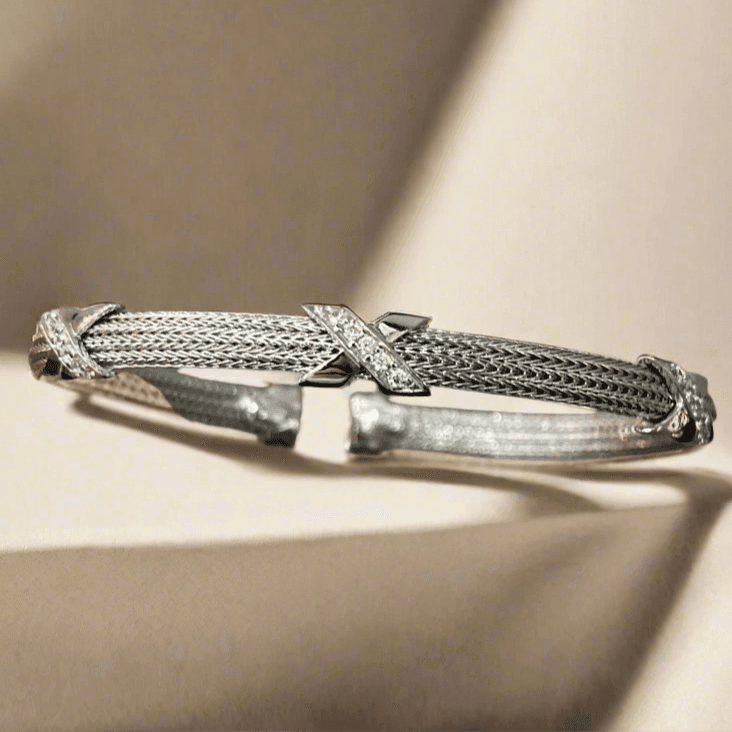 Adjustable Stellar Duo: Sterling Silver Double Star Bracelet