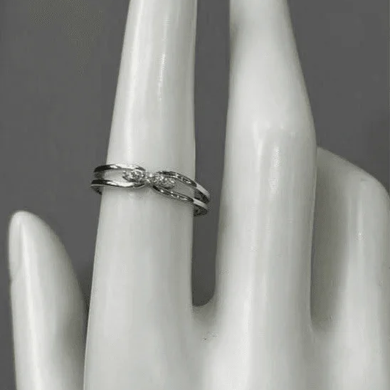 Classic Sparkle: Single Sterling Silver Zirconia Ring