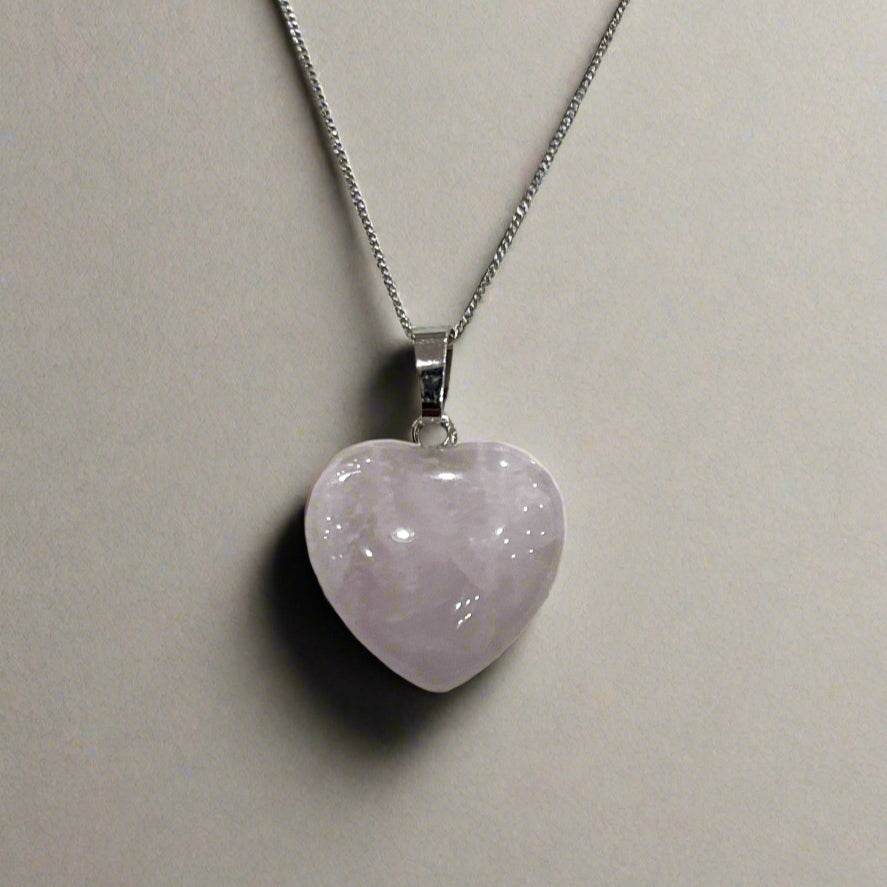 Sterling Silver Necklace with Big Pink Heart Pendant: Feminine and Chic