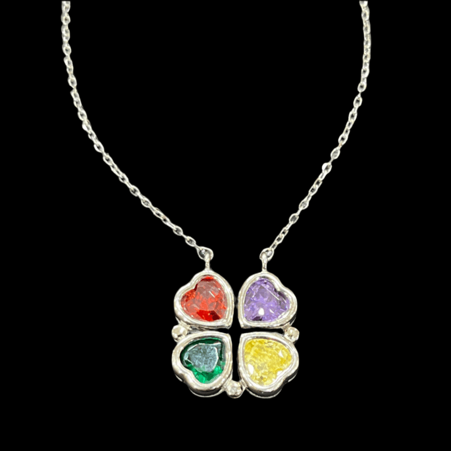 Flower Hearts Necklace – Multicolour Blooming Pendant that Opens and Closes