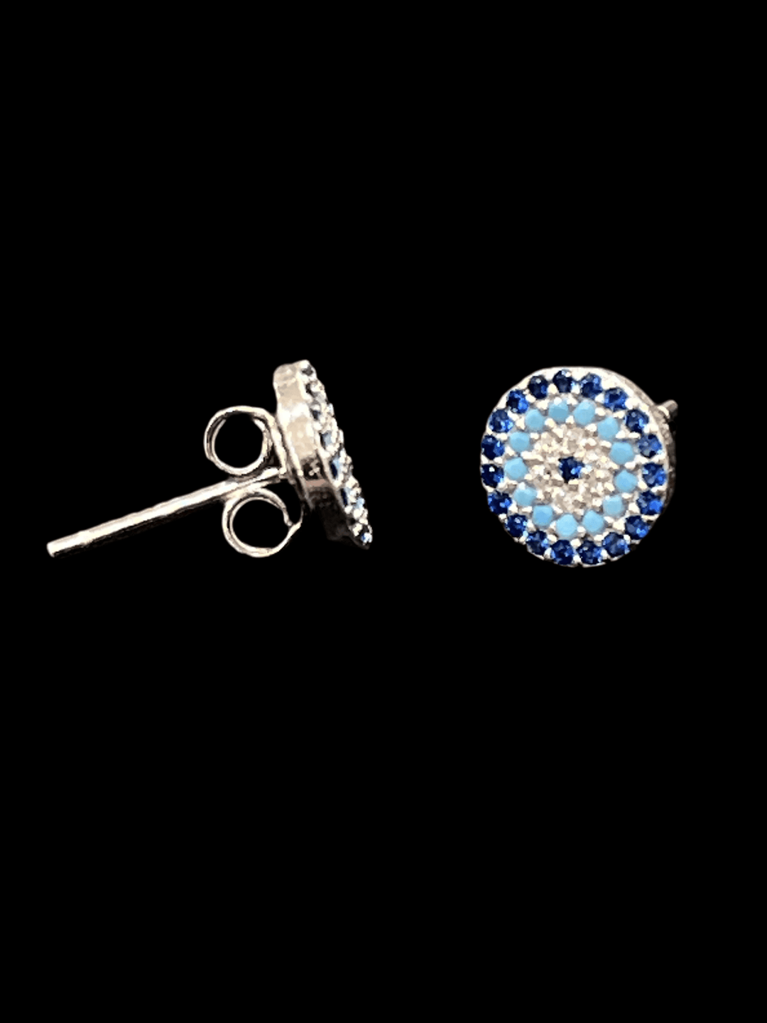 Wide Collection of Sterling Silver Evil Eye Stud Earrings: Whispers of Elegance - Saras Beads & Jewellery