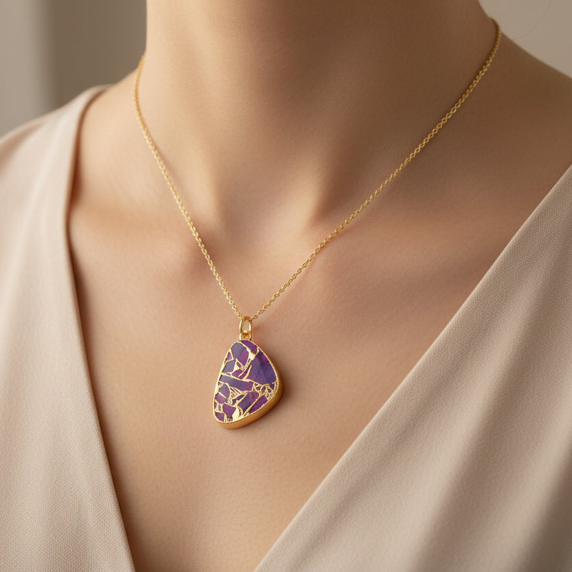 Amethyst Aura: Gold-Plated Necklace