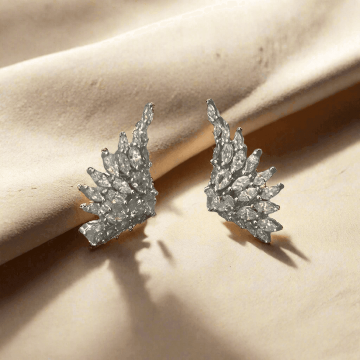 Exquisite Wings Sterling Silver Stud Earrings – Perfect for Elegant Occasions - Saras Beads & Jewellery