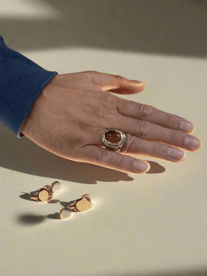 Mens Agate Ring: Collection of Agate & Onyx Exquisite Sterling Silver Rings - Saras Beads & Jewellery