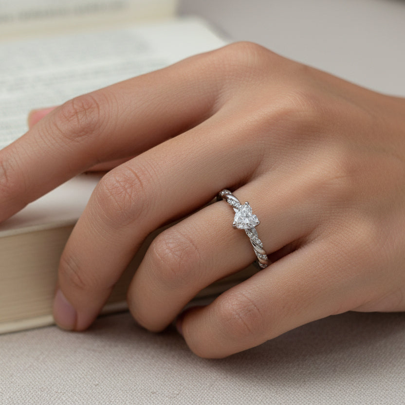 Sterling Silver Heartburst Ring