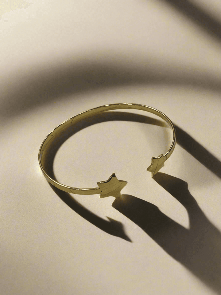 Elegant Gold-Plated Star Bangle – A Timeless Accessory for Every Occasion - Saras Beads & Jewellery