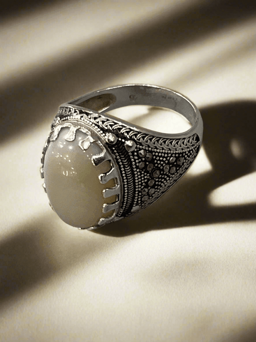 Mens Agate Ring: Collection of Agate & Onyx Exquisite Sterling Silver Rings - Saras Beads & Jewellery