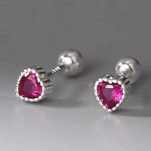 Collection of Colorful Love Sterling Silver Stud Earrings